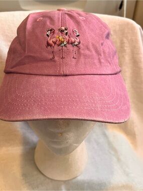 Pink Flamingo Embroidered Baseball Cap